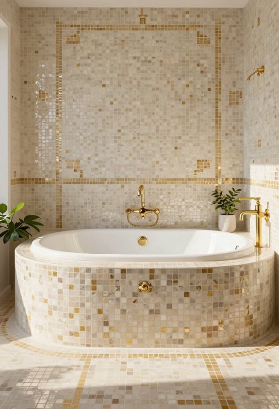 carreaux de mosaïque en travertin créatif