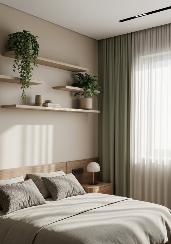 étagères beige terreux