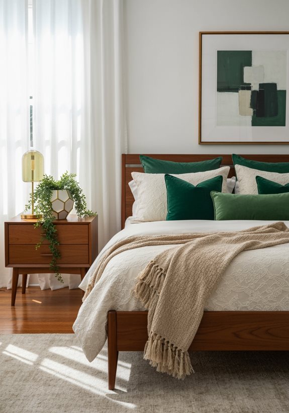 accessoires éclectiques verts et beiges