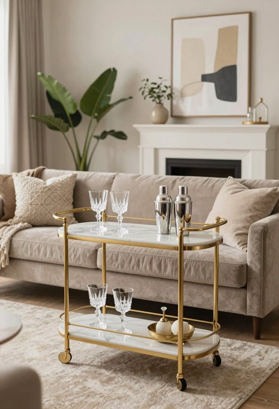 style de chariot à bar élégant