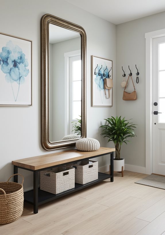 solution de rangement élégant pour banc