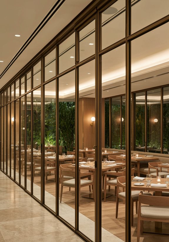 murs en verre élégants ambiance