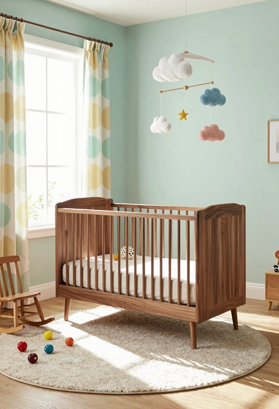 berceaux de nursery mid-century élégants