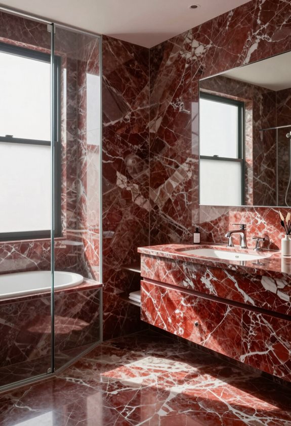 verre en marbre rouge élégant