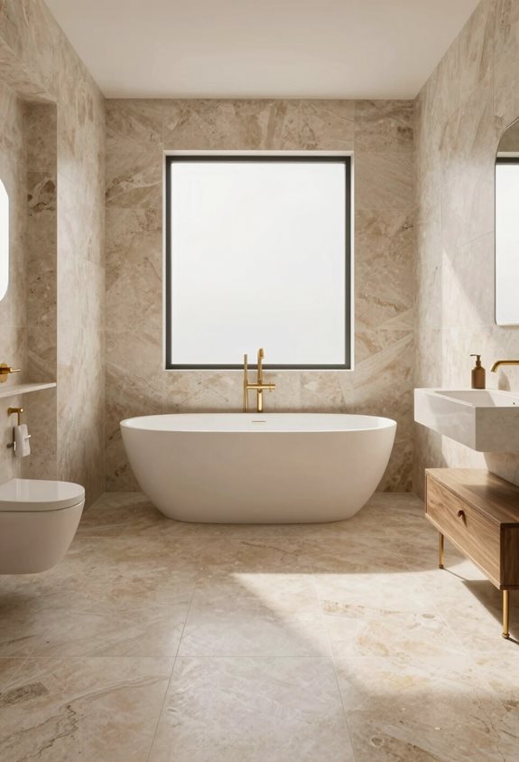 carreaux de sol en travertin élégants