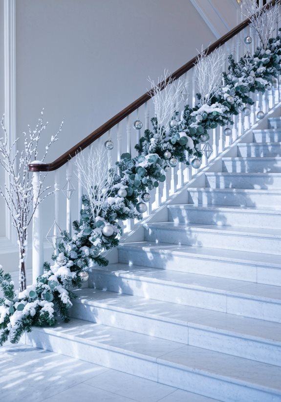 escaliers élégants d'un pays des merveilles d'hiver