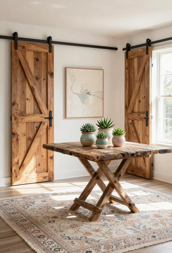 élever un espace avec des portes de grange