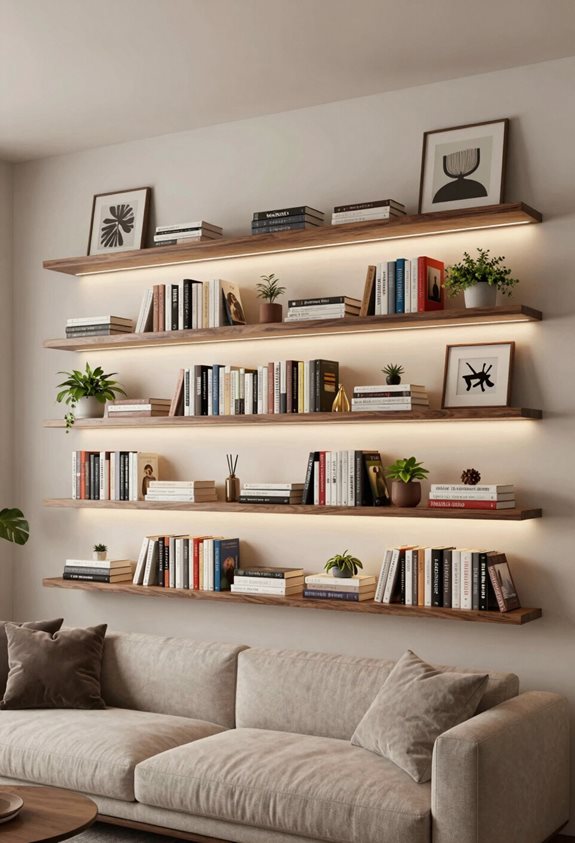 étagères flottantes pour la créativité