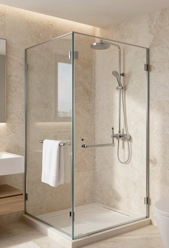 cabine de douche en verre sans cadre