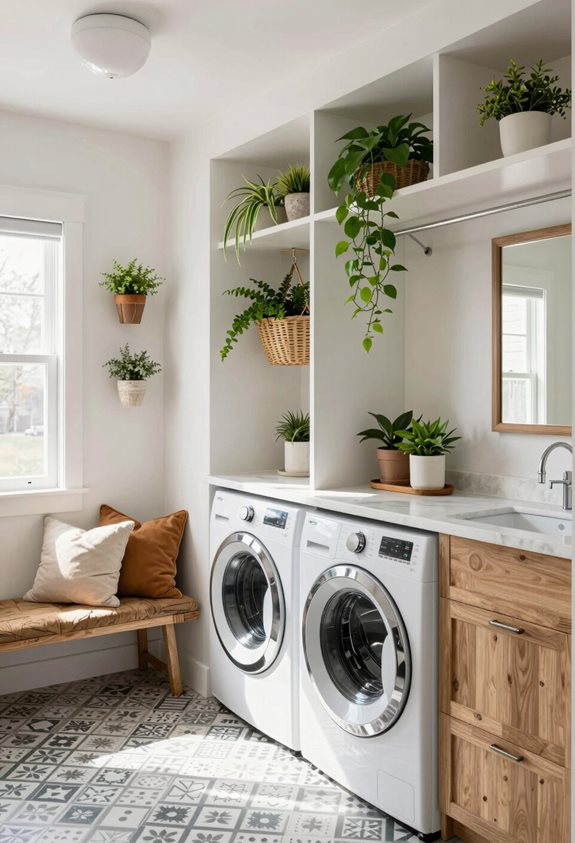 combinaison fonctionnelle de vestiaire et de buanderie