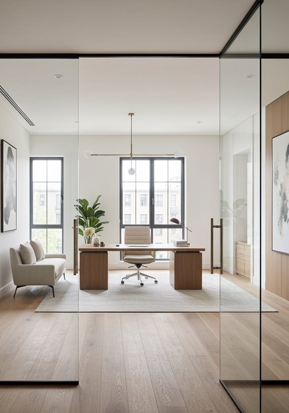 partition en verre pour bureau à domicile