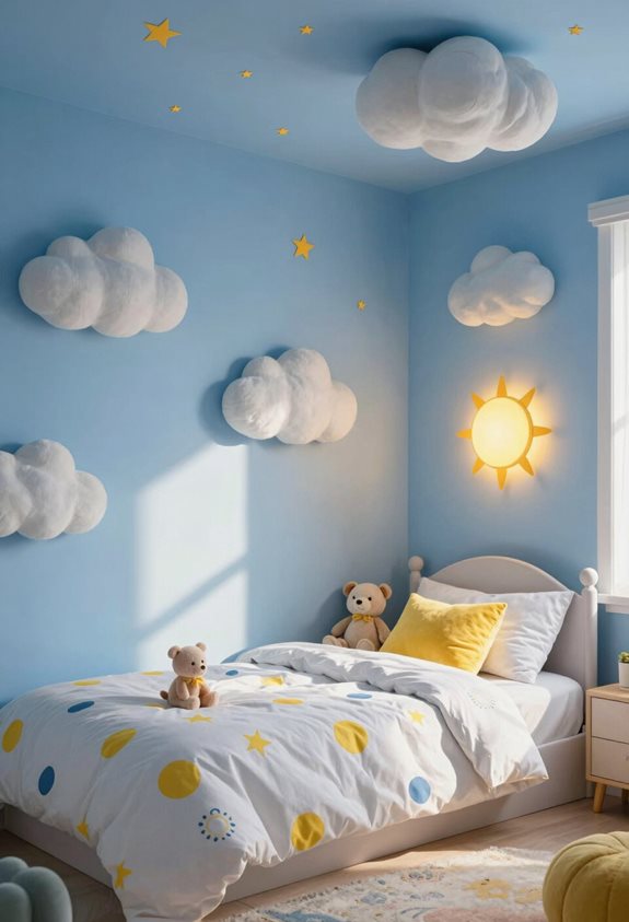 décor de salle ensoleillée et joyeuse