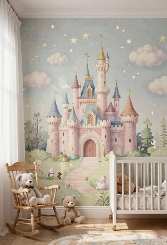 papier peint sur le thème du château magique aventures