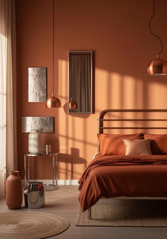 Les accents métalliques mettent en valeur la terra cotta