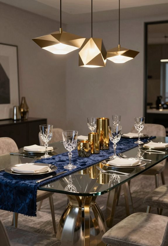 accents métalliques pour la salle à manger