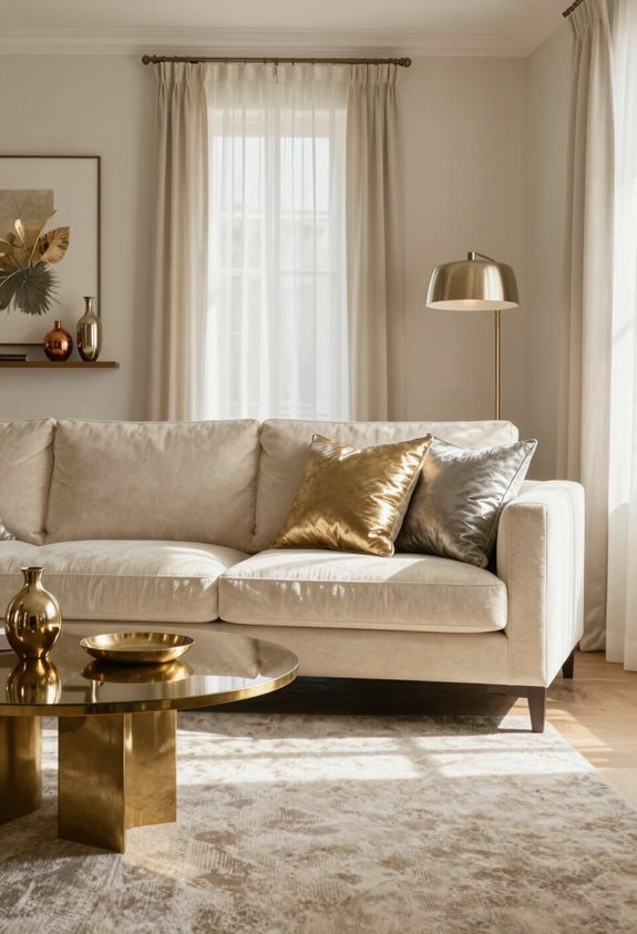 accents métalliques pour l'élégance