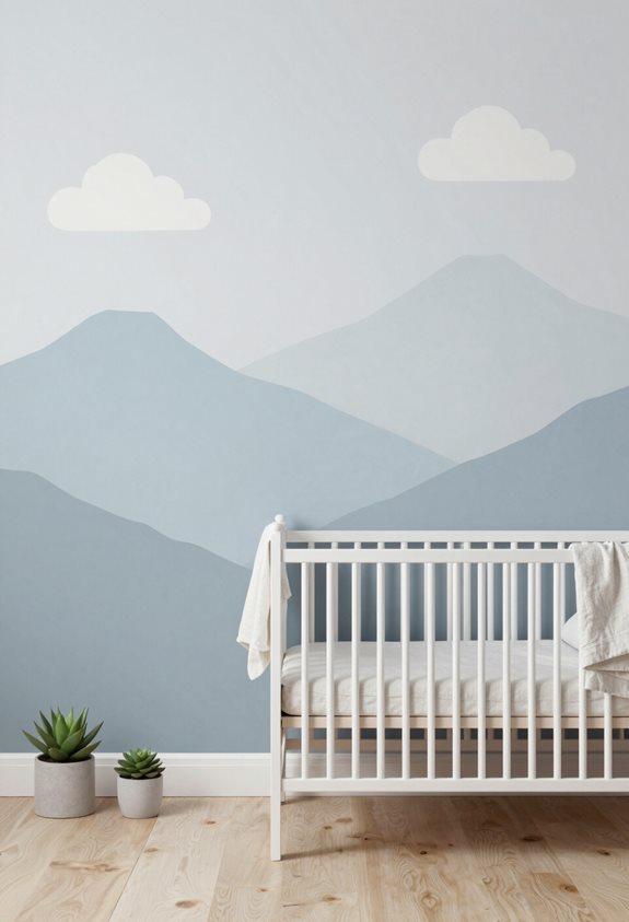 thème de nursery minimaliste en montagne