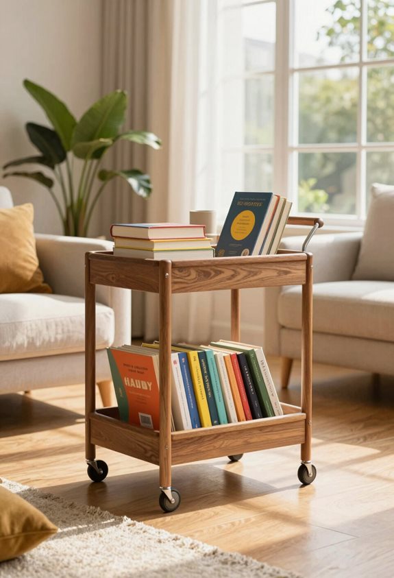 bibliothèque mobile sur roues