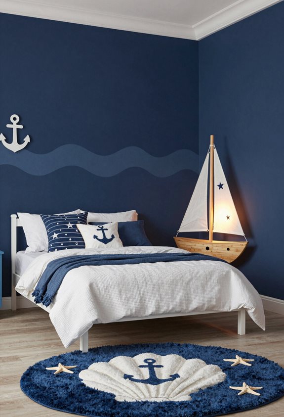 décoration de chambre bleu nautique