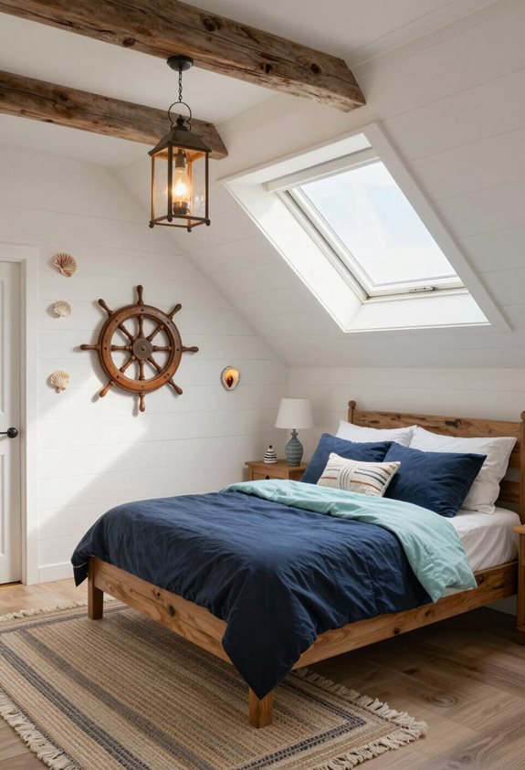 retraite sous les combles à thème nautique