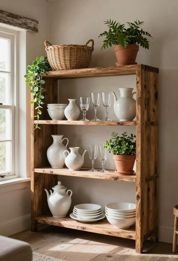 les étagères ouvertes créent de la chaleur