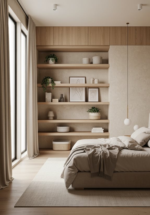 des étagères ouvertes améliorent l'espace