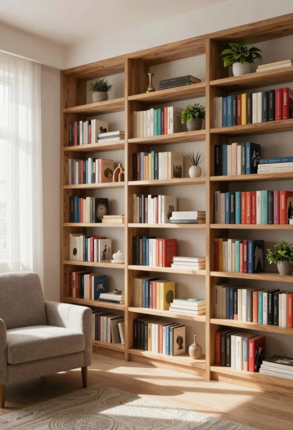 étagères ouvertes pour l'accessibilité