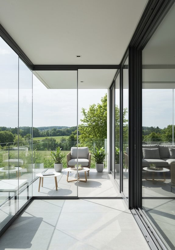 veranda à parois vitrées panoramiques