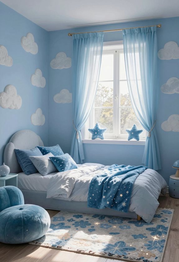 décoration de chambre pastel bleu