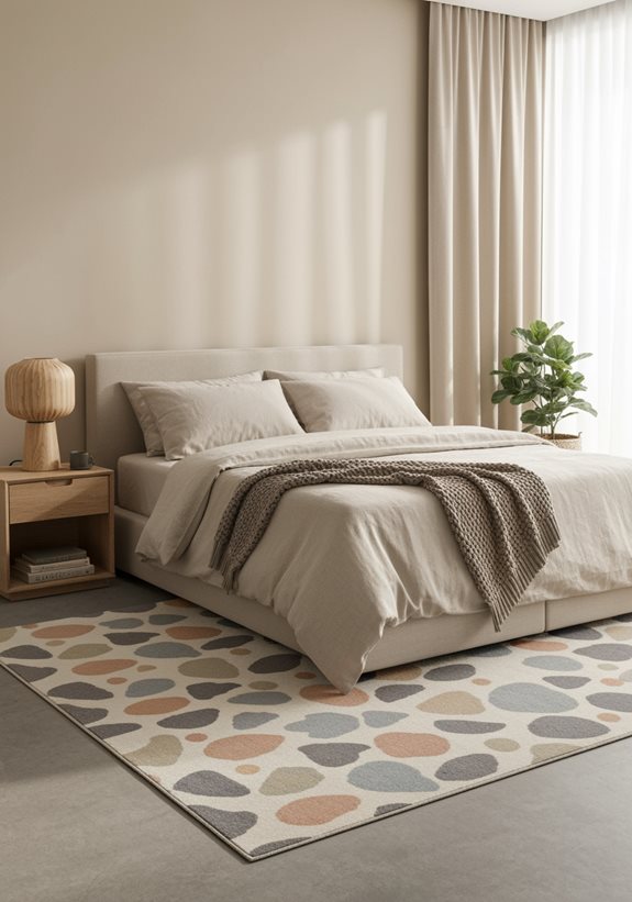 tapis beige à motifs ludiques