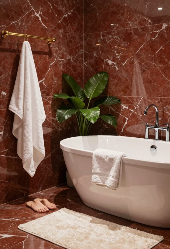 marbre rouge tissus doux