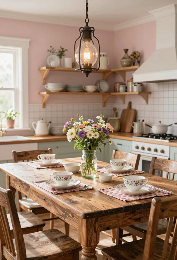 ambiance de table à manger rustique