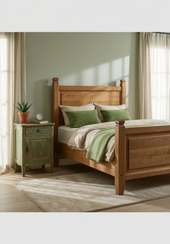 meuble en bois vert rustique