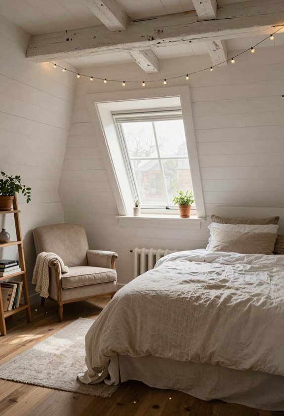 retraite en attic rustique avec lambris