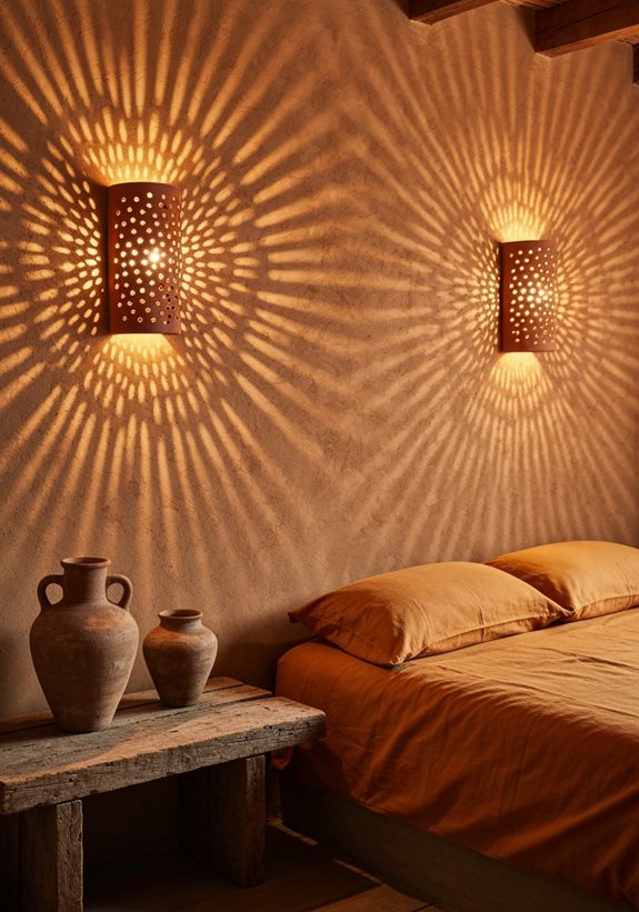 éclairages en terre cuite rustiques