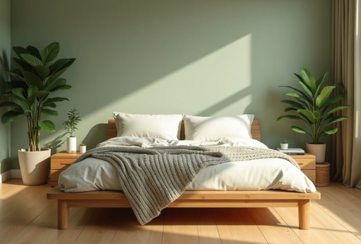 idées de chambre en bois vert sauge