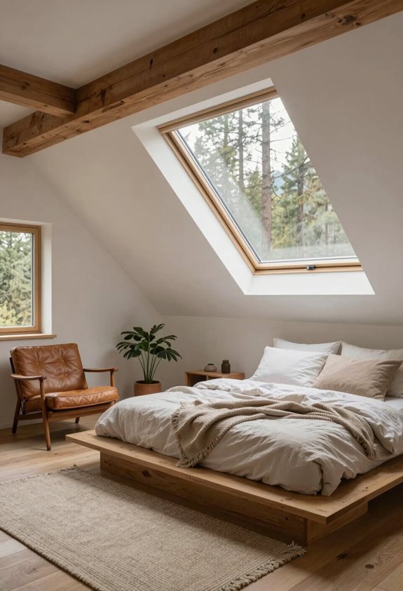 design de retraite dans un grenier scandinave