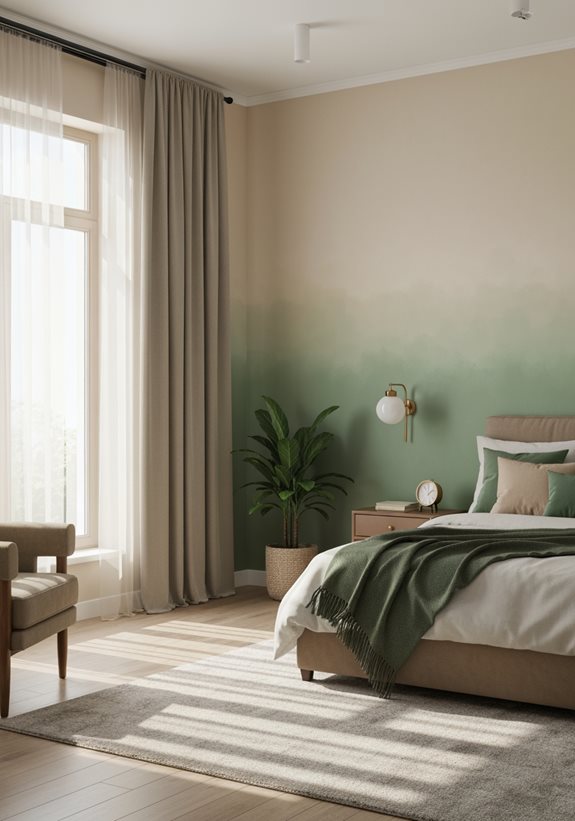 mural mural en beige vert serein