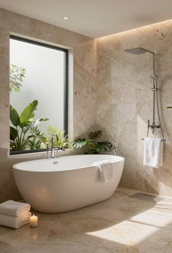 retour tranquille de salle de bains semblable à un spa