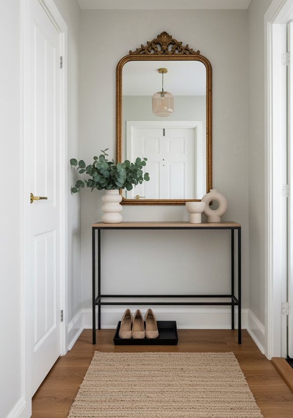 miroir élégant pour entrées