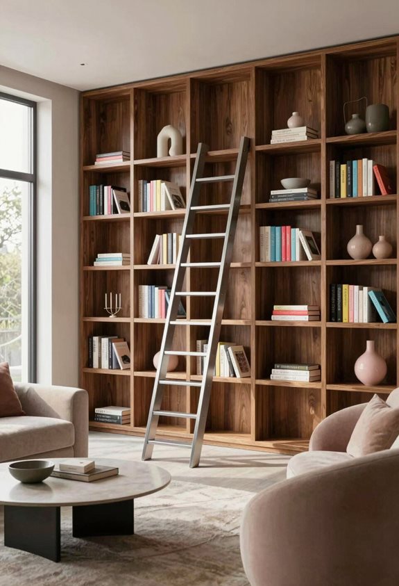 étagères élégantes avec échelles