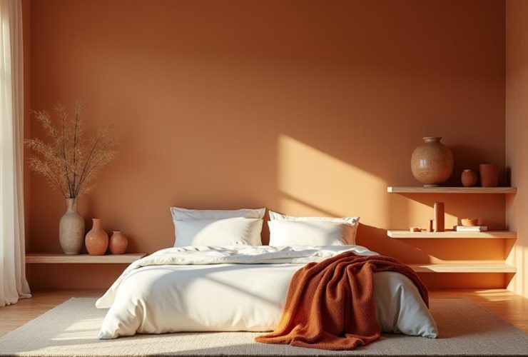 chambres en terre cuite et blanches