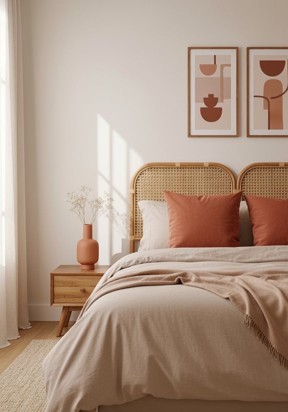 œuvre d'art inspirée de la terre cuite et des couleurs terreuses