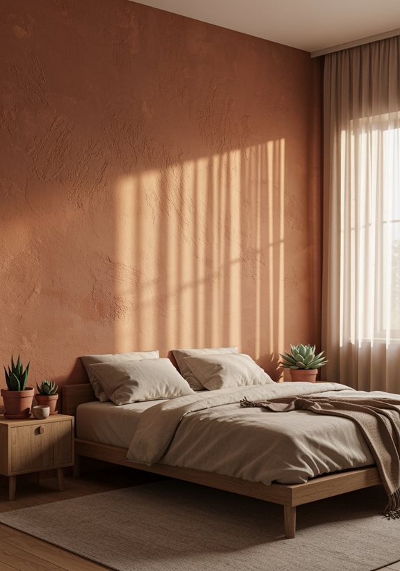 papier peint texturé en terre cuite charme