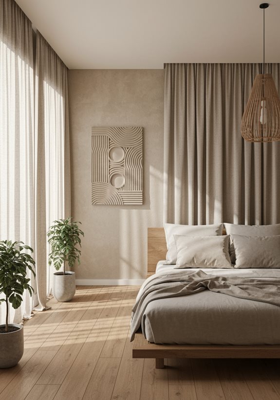 art mural texturé beige