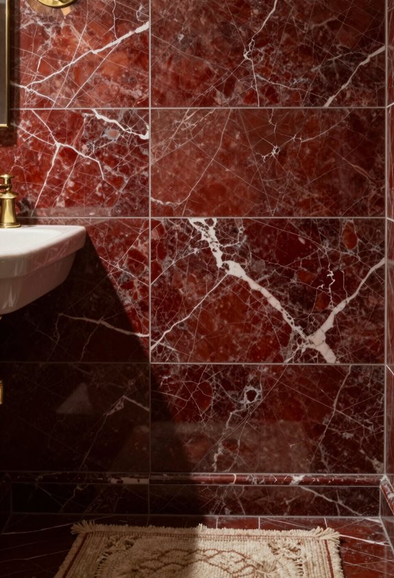 marbre rouge vintage intemporel