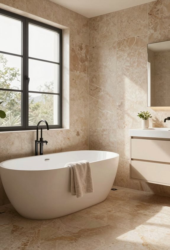 designs transitionnels avec travertin