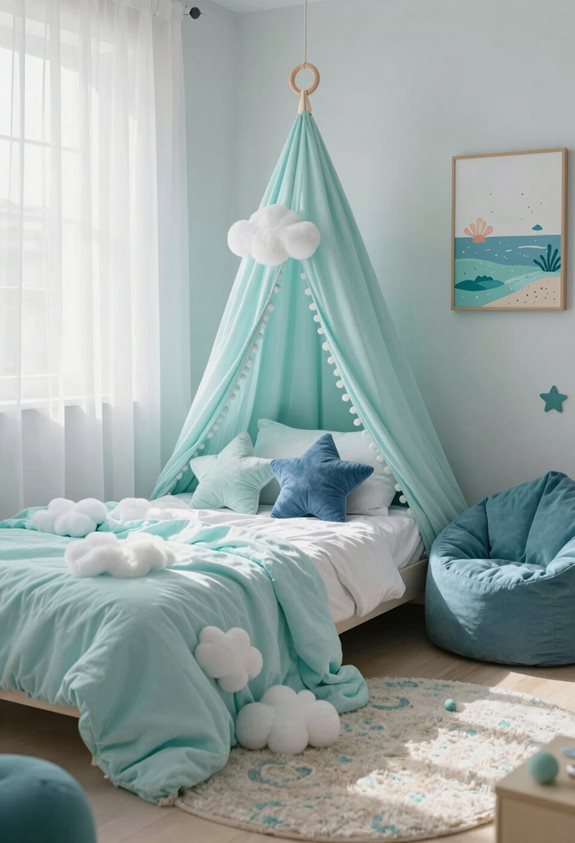 chambre d'enfants turquoise sereine