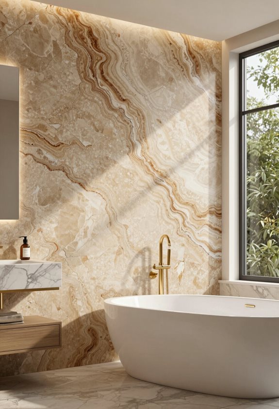 murs d'accent en travertin uniques