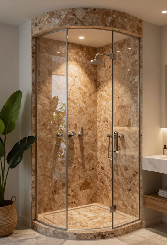 niches de douche en travertin uniques